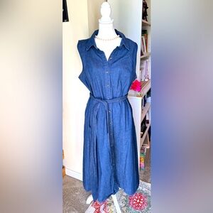 Anne Klein | Dresses | Denim Blue Sleeveless Dress | Poshmark